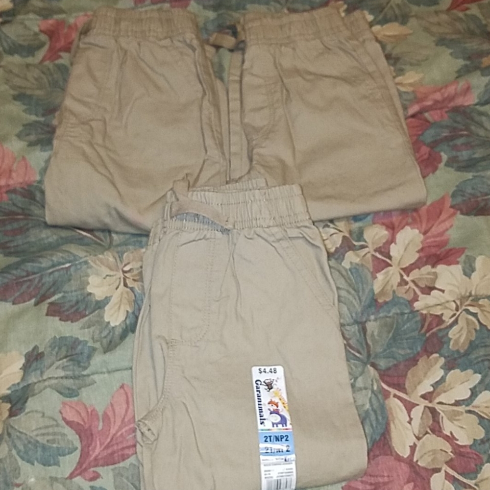 Toddler boy's 2t solid canvas joggers